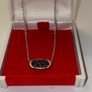 Kendra Scott Elisa Pendant in sparkly plum/purple